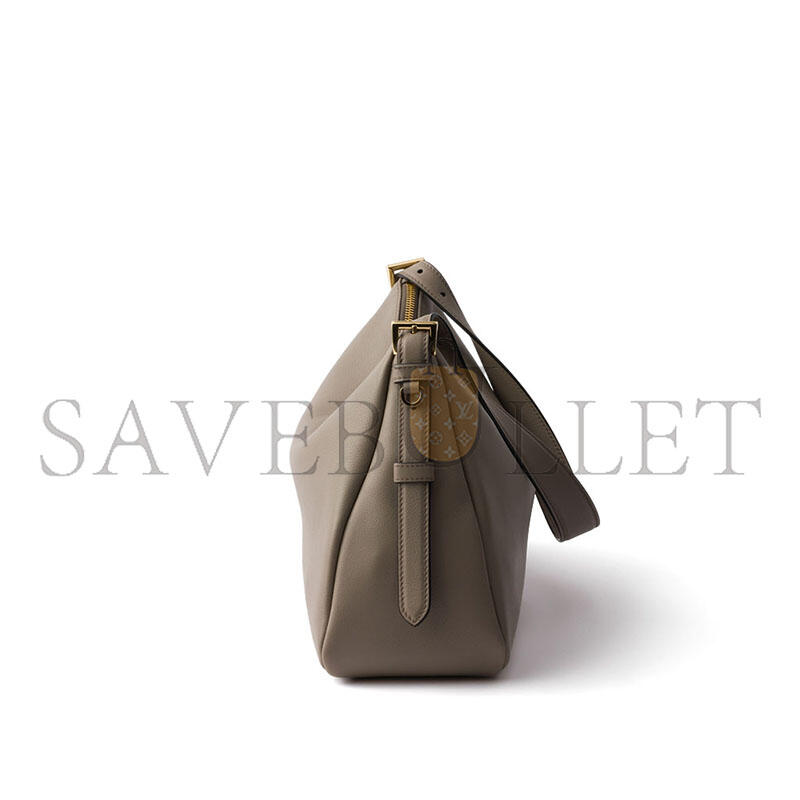 PRADA AIMÉE LARGE LEATHER SHOULDER BAG 1BC228 (39*23*12cm)